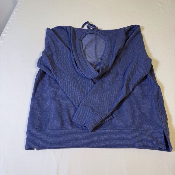 Champion Womens Pullover Funnel Hoodie Blue Heather Front Pocket XL French Terry - Picture 3 of 9